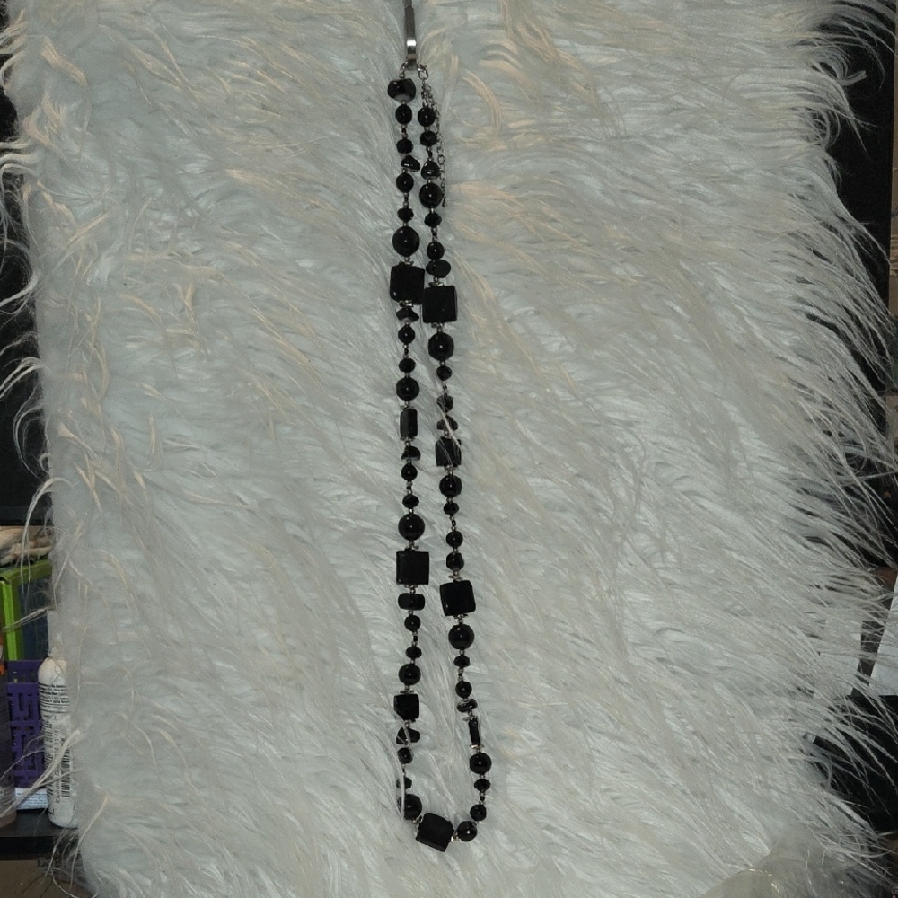 Elegant Black Beaded Necklace